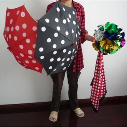 Polka Dot Silk & Umbrella Sets Magic Tricks Magician Stage Illusion Gimmick Mentalism Scarve Appear Umbrella Flower Ball Magia