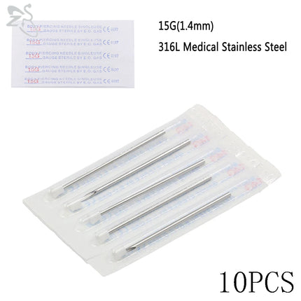 ZS Body Piercing Tool Kit 12-20G Disposable Professional Body Self Piercing Kits Clamp Gloves Tools Ear Lip Nose Navel Piercings