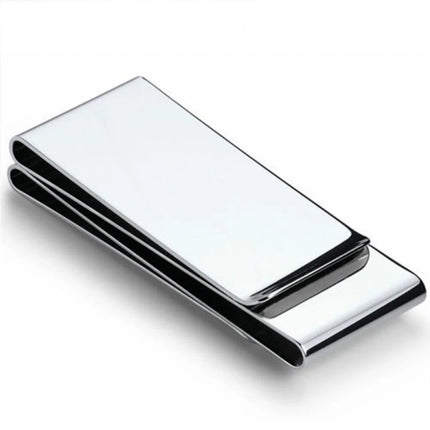 Stainless Steel Double Sided Metal Money Clips High Quality Men Women Simple Silver Dollar Cash Clamp Credit Card Holder Wallets
