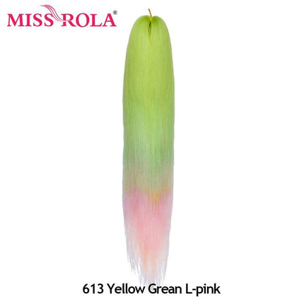Miss Rola Synthetic 26 Inches 75g Kanekalon Hair Wholesale Bulk Braid Hair Extension Pre Stretched Pink Blonde Twist Jumbo Braid