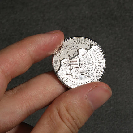 Bite Coin Half Dollar Magic Coin In Beer Bottle Two Folding Coin Magic Tricks Magic Pocket Bite Out Restore Coin Magic Props
