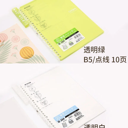 Japan Kokuyo Campus Smartring Loose-leaf Notebook Transparent Coil Loose-leaf Notebook A5/B5 10 Sheets Paper Convenient Notebook