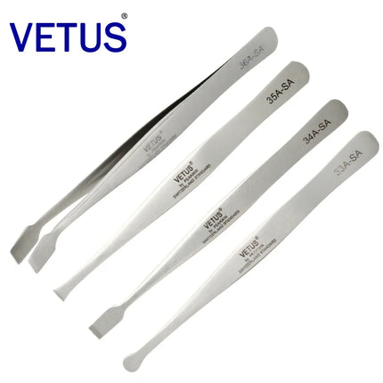 VETUS Tweezers Original 36A-SA Non-magnetic Anti Acid Corrosion Resistant High Precision for  Stamp Stainless Steel Clamp