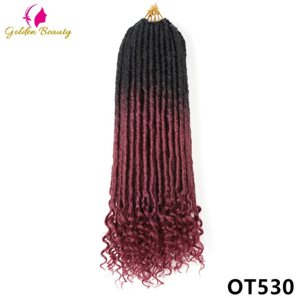 Soul Goddess Faux Locs Crochet Braids Hair Soft Natural Synthetic Braids Dreadlocs 20" 18Strands/Pack With End Curly Extensions