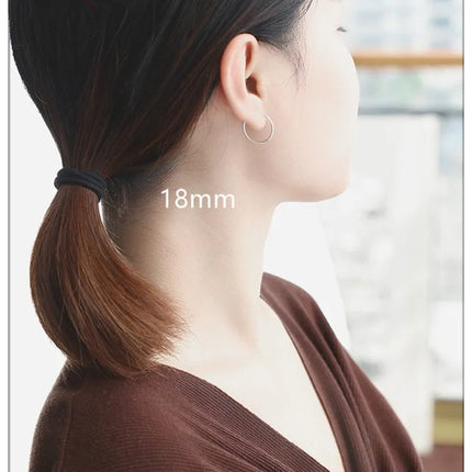 925 Sterling Silver Simple Ear Bone Hoop Earrings For Women Small Hoop Earrings Ear Bone Buckle Round Circle Earrings Hoops Gift