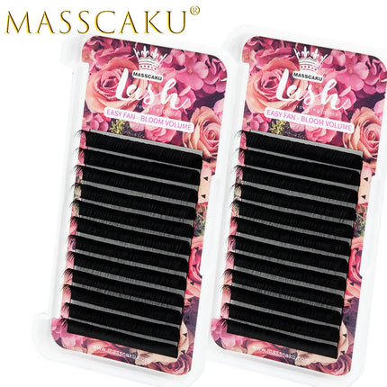5Cases/Lot MASSCAKU Easy Fan Bloom Eyelash Extension Austomatic Flowering Fast Fan Self-Making Fans Volume Lashes Supplies