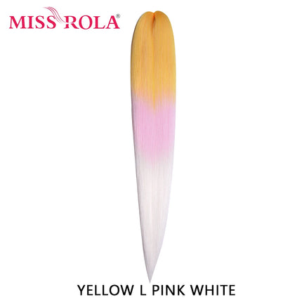 Miss Rola Synthetic 26 Inches 75g Kanekalon Hair Wholesale Bulk Braid Hair Extension Pre Stretched Pink Blonde Twist Jumbo Braid