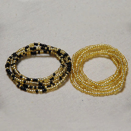 2 Pcs Sexy Summer Waist Bead Chains African Belly Beads Colorful Beach Bikini Body Belly Chain Elastic Jewelry for Women Girls
