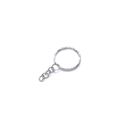 Silver Plated Metal Blank Keyring Keychain Charms Split Ring Keyfob Key Holder Link Rings Women Men DIY Key Chains Accessories