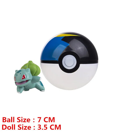 Pokemon Pokeball With Cartoon Movie Anime Figure Pikachu Charmander Eevee Squirtle Vulpix Quality Pet Action Model Toys Gifts