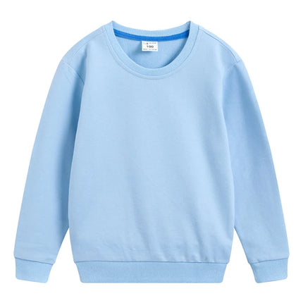 DE PEACH Autumn Cotton Children Loose Casual Sweatshirt Baby Boys Girls Pullover Shirts Teenager Kids Solid Color Bottoming Tops