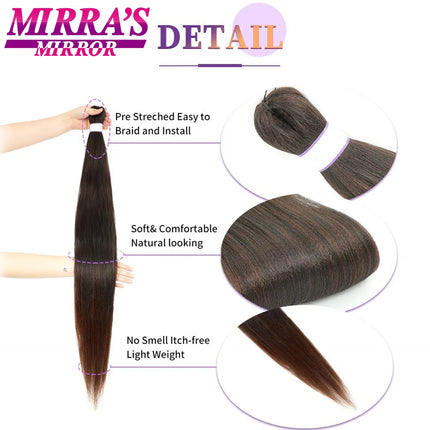 Synthetic Easy Braiding Hair Pre Stretched Ombre Crochet Braids Hair Extension Long Yaki Straight Jumbo Braid 16/30/36/42/48inch