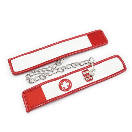 3pcs/Set Fetish Sexy BDSM Bondage Nurse Handcuff and Foot Cuff Eye MaskSex Toy for Couple Adult Game Bondage Erotic Accessories