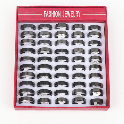10pcs/lot Multicolor Smooth Stainless Steel Polishing Rings Width 2mm-8mm For Women Men Width 2mm-8mm