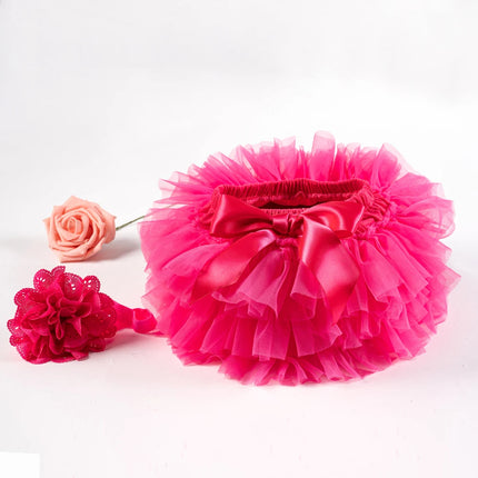 Baby Girls Tulle Tutu Bloomers Infant Newborn Diapers Cover 2pcs Short Skirts+Headband Set Girls Skirts Rainbow Baby Skirt