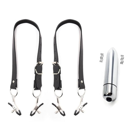 Electric Shock Vagina Pen Labia Clips Nipple Clamp Bdsm Bondage Clit Stimulator Set Restraint Strap Mouth Gag Vibrator Sex Toys