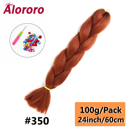 24 Inch Jumbo Braids for Hair Extensions Purple Synthetic Braiding Hair Accessories 100G/Pack Women DIY Hair for Crochet Braid