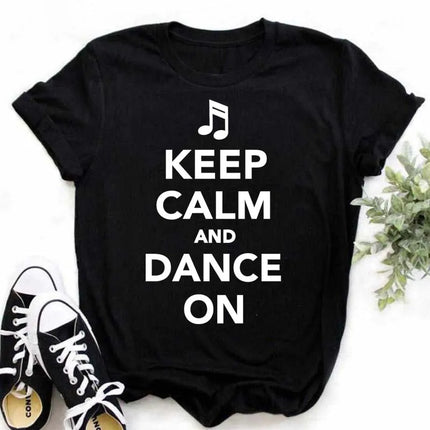 New Harajuku Funny Music Note Art T-Shirt Fashion Women T-Shirt Music Tops Short Sleeves Black T-Shirt Ladies Casual Tees Top