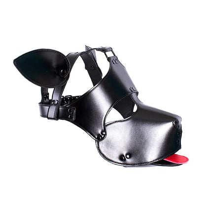 Black High Quality Adjustable Leather Erotic Dog Mask Bdsm Bondage Hood for Fetish Pup Cosplay Role Play Costumes Sex Products