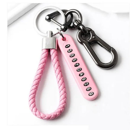 New Anti-lost Car Keychain Woven Number Plate Mobile Phone Number Key Chain Best Gift Jewelry K4209