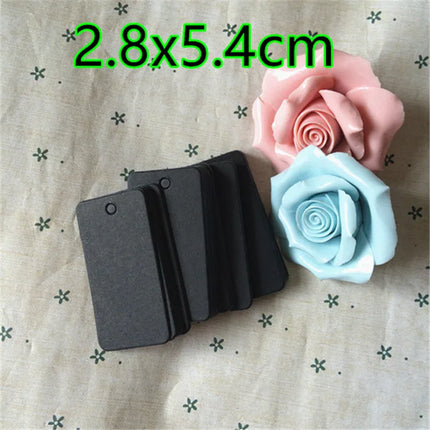500PCS 350gsm Black Paper Tag DIY Blank Cardboard Handmade Party Birthday Wedding Christmas Gifts Flowers Box Bottles Label Tags