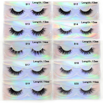 LEHUAMAO Makeup Mink Lashes 3D Short Mink Eyelashes Natural False Eyelashes Fluffy Mink Lashes Extension 12mm-15mm Eyelashes