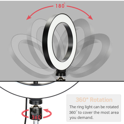 LED Photography Light Selfie Ring Light Lamp With Tripod For Phone Holder Stand Photo Lamp Ringlight For Live Video Streaming