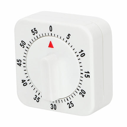 60 Minutes Kitchen Timer Countdown Alarm Reminder HILIFE Cooking Tools Mechanical Timer White Square