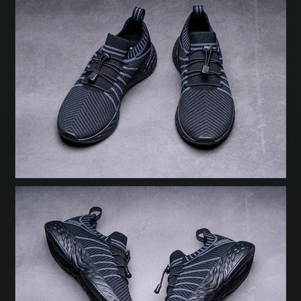 ONEMIX Waterproof Black Running Shoes for Men Breathable Training Sneakers Male Outdoor Anti-Slip Summer Trekking Sports Shoes
