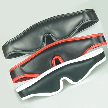 Leather Eye Cover Mask Blocks Out Light,Thick Padding Interior Blindfold, Sex Toys For Couples,BDSM Lingerie