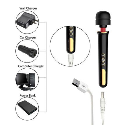 BLACKWOLF New 10 Speeds Magic Wand Massager Big Magic Wand Massage Stick AV Vibrators Sexy Clit Sex Toys for Women European plug