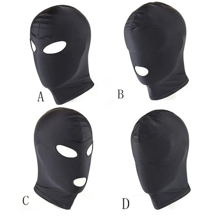 Elastic Full Cover Face Mask Wet Look Breathable Open Eyes Zip Mouth Slave Queen Roleplay Unisex Headgear sex toys for Couples