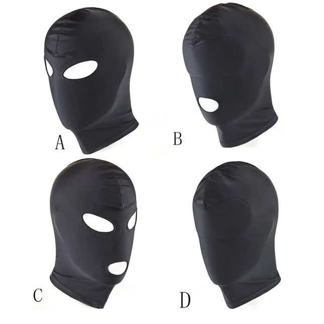 Elastic Full Cover Face Mask Wet Look Breathable Open Eyes Zip Mouth Slave Queen Roleplay Unisex Headgear sex toys for Couples