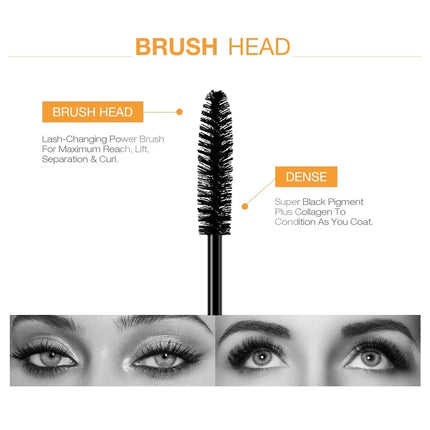 2pcs/set Black Mascara Beauty Makeup 4D Curling Lash Eyelash Extension Waterproof Liquid Volume Mascara Long-wearing Cosmetic