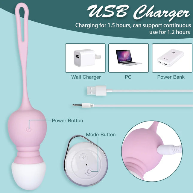 4Pcs Kegel Ball Vibrator Sex Toy for Women Vaginal Tight Exercise Muscle Shrink Vibrating Eggs Ben Wa Geisha Chinese Ball Remote
