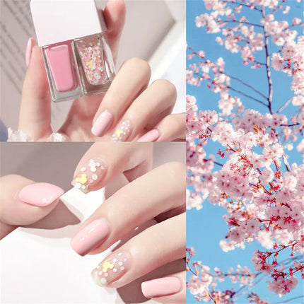 New 2 In 1 Candy Color Nail Polish Manicure Water-based Bright Scrub No Bake No Peeling Quick Dry Waterproof Lasting Nail Polish