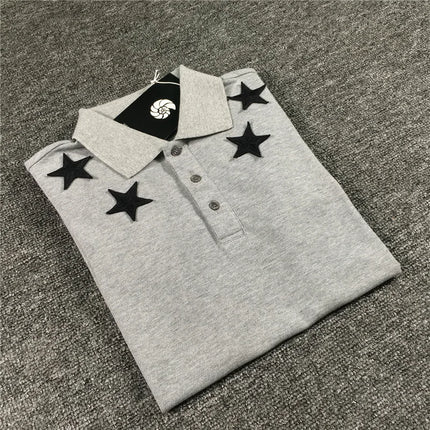 High New Novelty 2021 Embroidered 7 4 Stars Collar Cute Crown Casual Polo Shirts Shirt Skateboard Cotton Polos Top Tee 046