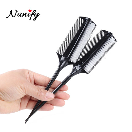 Nunify High Quality Double Side Dye Comb Nylon Fiber Tail Comb Professional Hair Stylist Barber Comb Fine-Toothed Comb