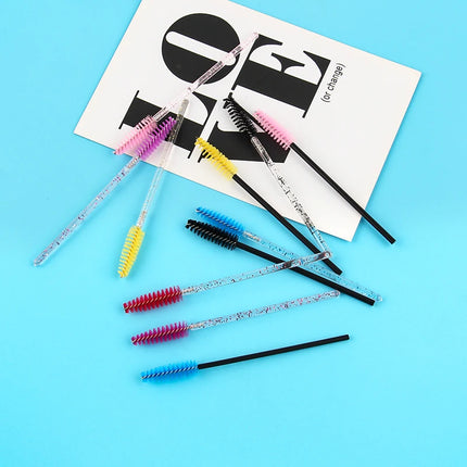 5/25/50 PCS Makeup Brushes Pink Crystal Eyelashes Brush Reusable Fake Lashes Extension Supplies False Eyelash Make up Tool Hot