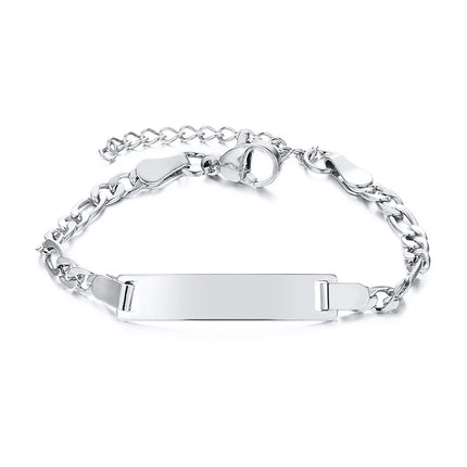 Vnox Adjustable Length Kids Babi ID Bracelets Anti Allergy Stainless Steel Girl Boy Children Anti Lost Jewelry Custom Name Phone