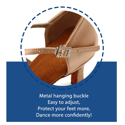 SWDZM Ballroom Women Latin Dance Shoes Modern Pole Dance Shoes Salsa Tango High Heel Adjustable Latin Shoes For Girls Ladies