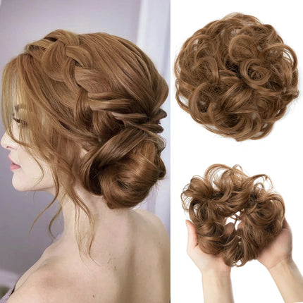 Synthetic Hair Bun Extensions Messy Curly Elastic Hair Scrunchies Hairpieces Synthetic Chignon Donut Updo Hair Pieces for Women