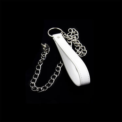 PU Leather Ring Steel Chain Sex Collar Leash Neck Traction Chain BDSM Bondage Restraints Sex Toys For Women Adult Games