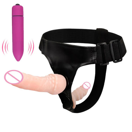 Strap On Realistic Double Dildo Pants For Lesbian Woman Men Couples Dildo Panties For Gay Flesh Purple Dildo Adults Sex Toys18+