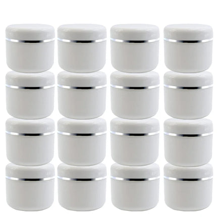 30Pcs/Pack 20g 30g 50g Cream Jar White Plastic Makeup Container Sample Cosmetics Box Empty Makeup Jar Pot Refillable Bottles