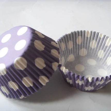 100X plain Solid color Paper Cupcake Liners White Purple Navy Blue Brown Green Yellow Red Polka Dot muffin baking Cup cake mold