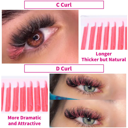 Fadvan Colored Eyelashes Extension Easy Fanning Red Green Blue Brown Purple Colorful Auto Blooming Makeup Lashes 15-20mm Long
