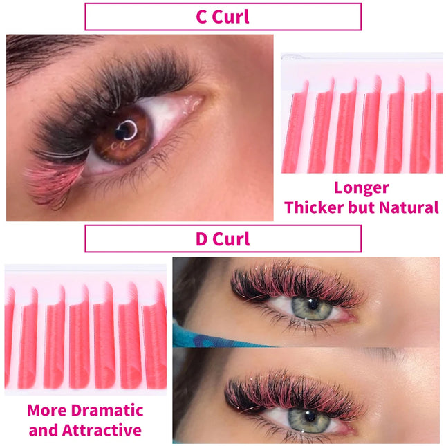 Fadvan Colored Eyelashes Extension Easy Fanning Red Green Blue Brown Purple Colorful Auto Blooming Makeup Lashes 15-20mm Long