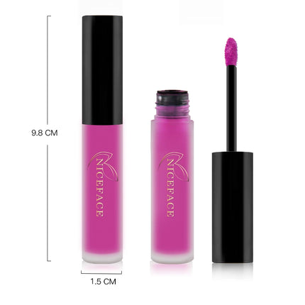 NICEFACE Matte Liquid Lipstick Waterproof Long Lasting Lip Gloss Tint Sexy Red Nude Purple Metallic Lipsticks Makeup Cosmetics