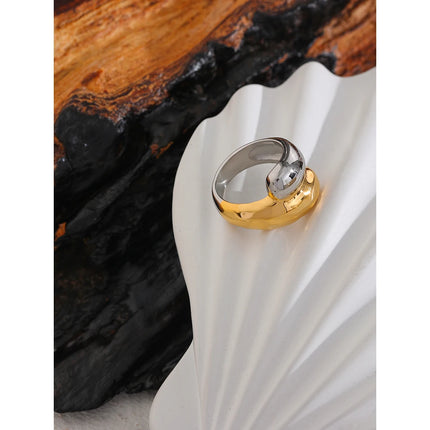 Yhpup Stainless Steel Twist Ring for Women Trendy Metal 18 K Geometric Finger Ring Bagues Pour Femme бижутерия Party Gift New